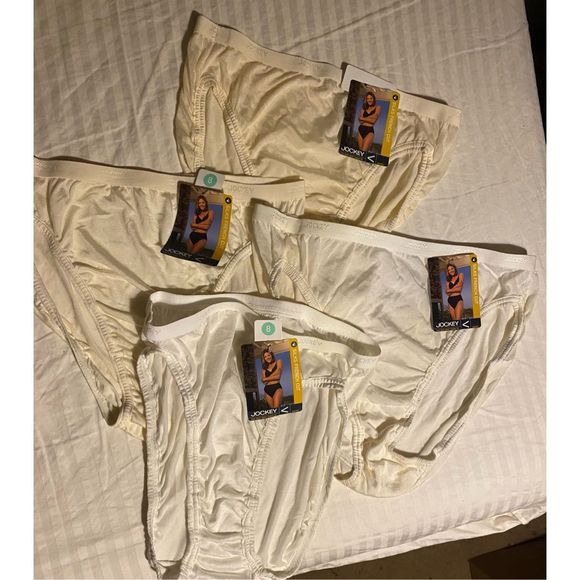 Vintage 4 Jockey Silks French cut bikini panties size 8 new with tags 2 white 2 - Picture 1 of 5